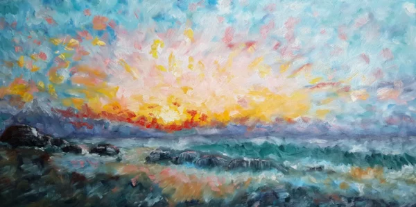 Kirinde Sunrise oil painting by manu