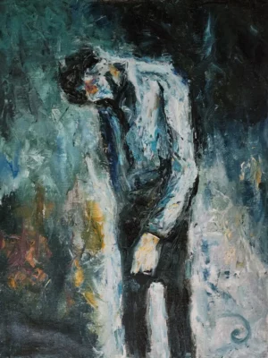 the-sad-man-oil-painting-by-manu oil painting the sad man